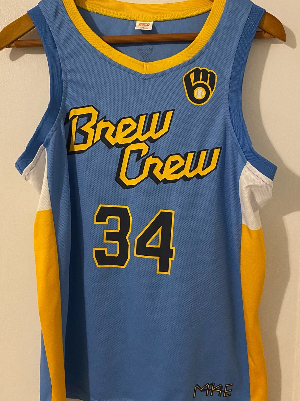 Milwaukee Brewers SGA Giannis Antetokounmpo Brew Crew Jersey Size Adult Medium